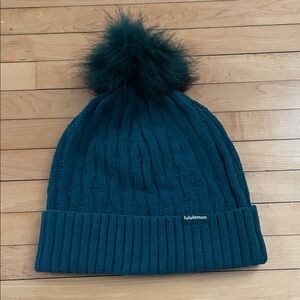 lululemon athletica womens or kids Dark Green Pom-Pom Hat